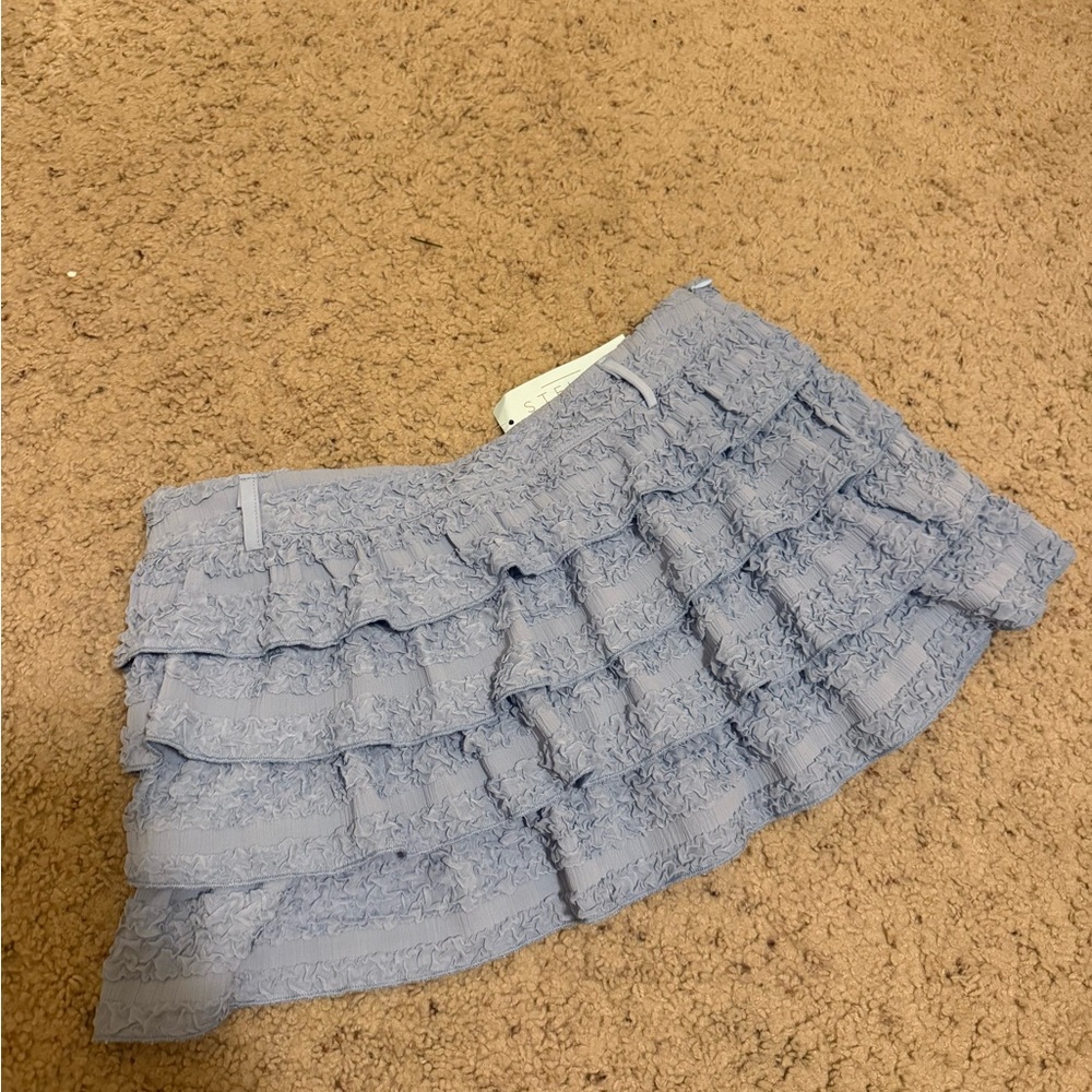 Blue Ruffled Lace Skirt - Picture 3 of 4